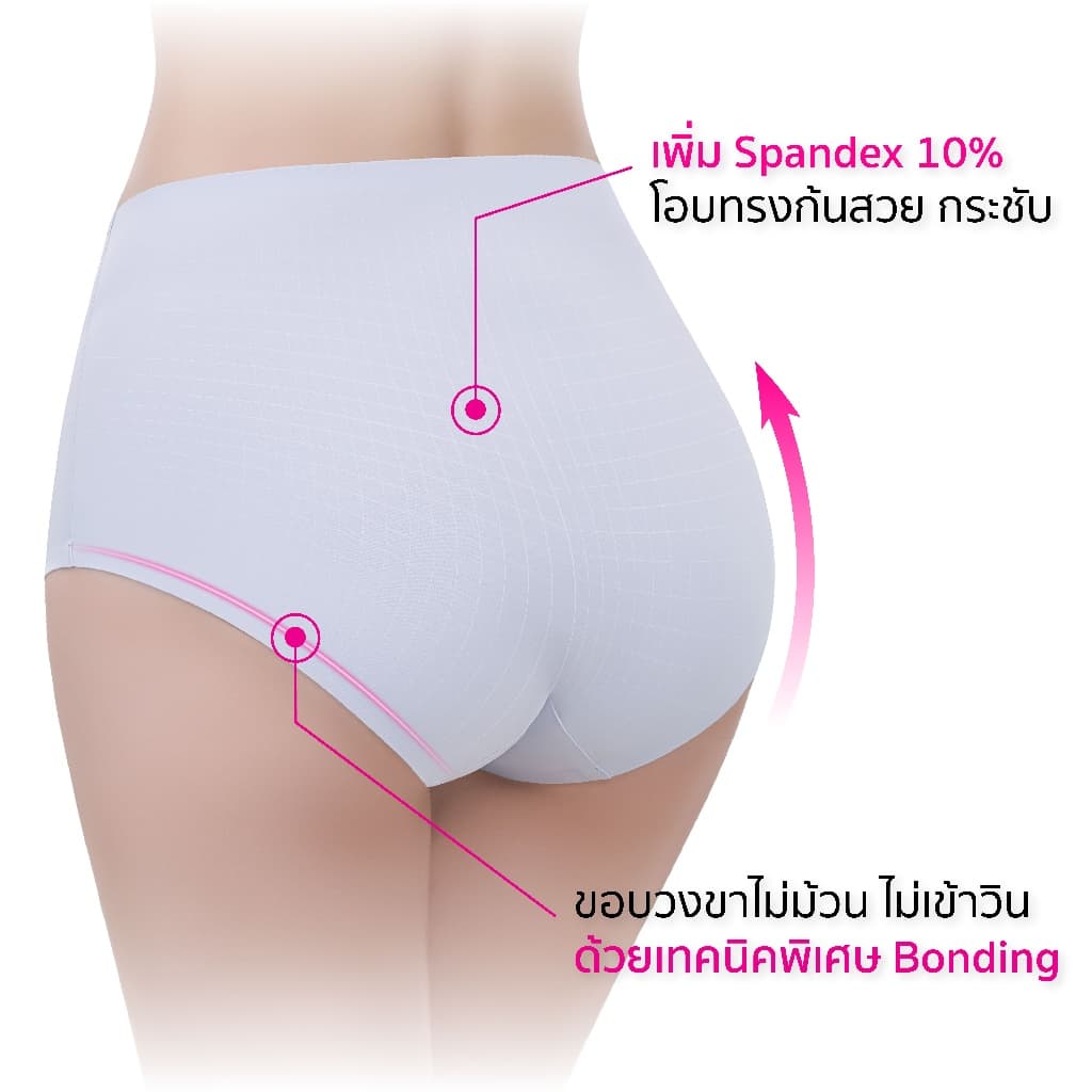 CHERILON Silky Active Fit กางเกงในไร้ขอบ ครึ่งตัว เต็มตัว เนียนแนบผิว ไม่ม้วน ไม่อับ ไม่เข้าวิน CII-BUNA04 CII-BUNA05 รูปที่ 9