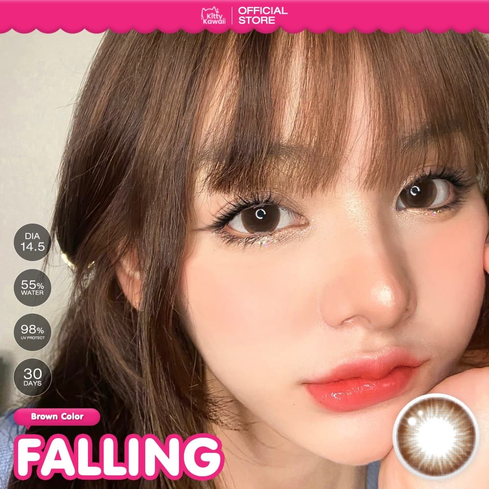 คอนแทคเลนส์ Falling Brown / Black ขนาดกลาง รูปที่ 4