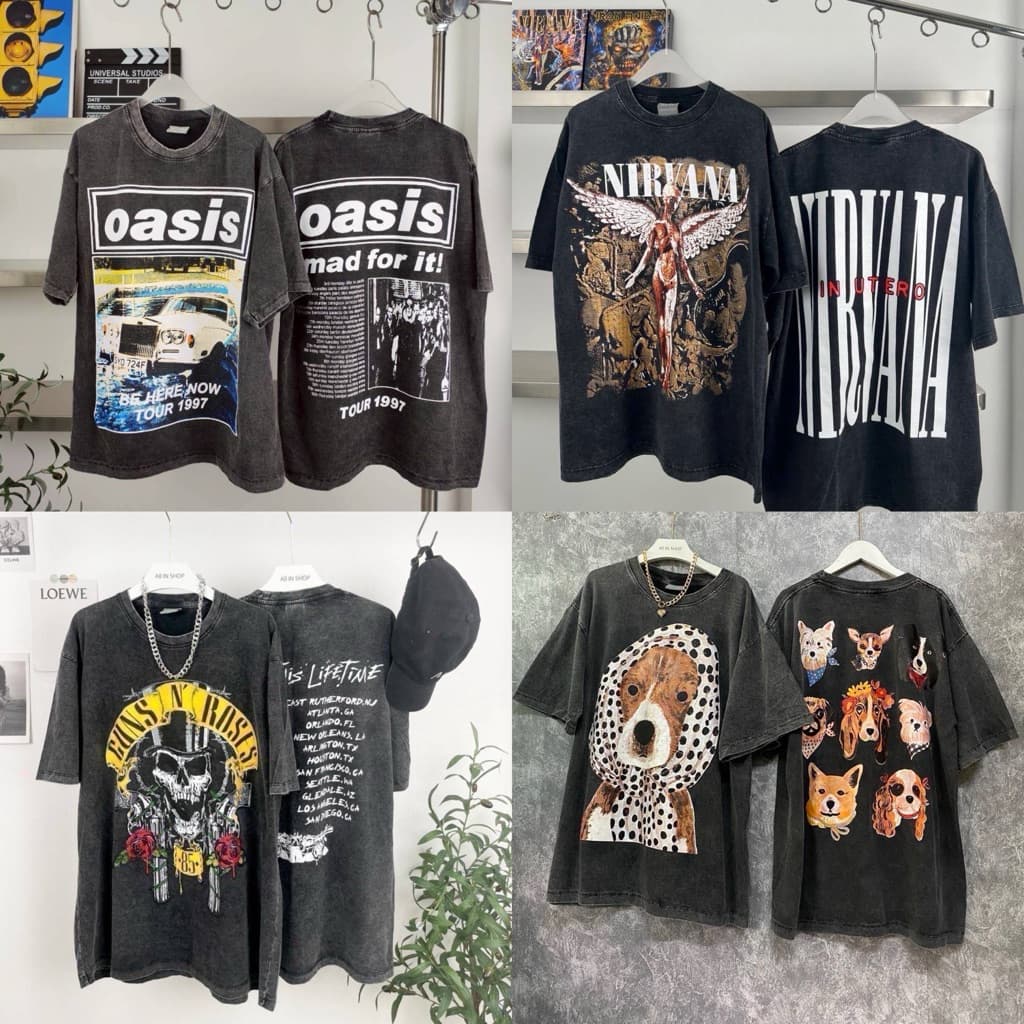STF_SHOเสื้อยืดผ้าวินเทจ Oversize พิมลายหน้า-หลัง หลากหลาย สกรีนสวยทุกรุ่น งานUnisex ใส่ได้ทั้งหญิง-ชาย รูปที่ 1