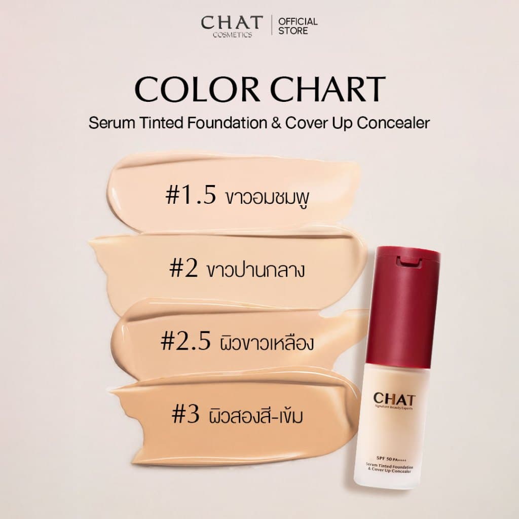 สกินทินท์ฝาแดงน้องฉัตร SKIN TINT CHAT SERUM COVER UP CONCEALER รูปที่ 3