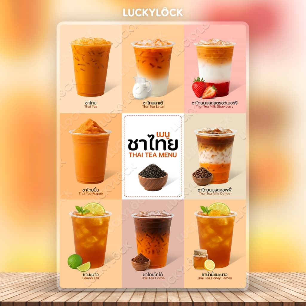 ป้ายเมนูเครื่องดื่ม ป้ายกาแฟ รวมชุดแบบที่ 5 ป้ายโปสเตอร์สำหรับร้านค้าและคาเฟ่ เคลือบแข็ง รูปที่ 5