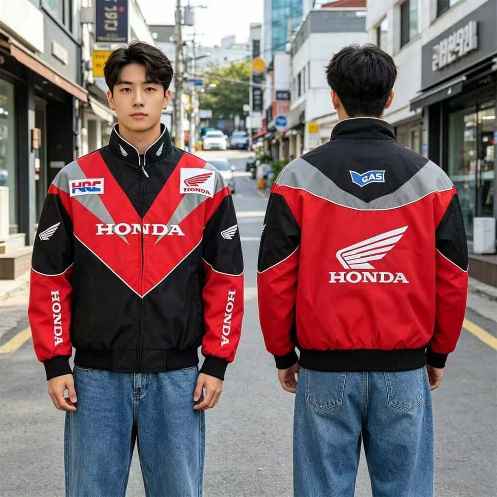 F1 Ferrari แจ็คเก็ต เสื้อแข่งรถ ลำลอง อเมริกันย้อนยุค ปักลาย กันลม แบบมีซิป สำหรับผู้ชายผู้หญิง รูปที่ 5
