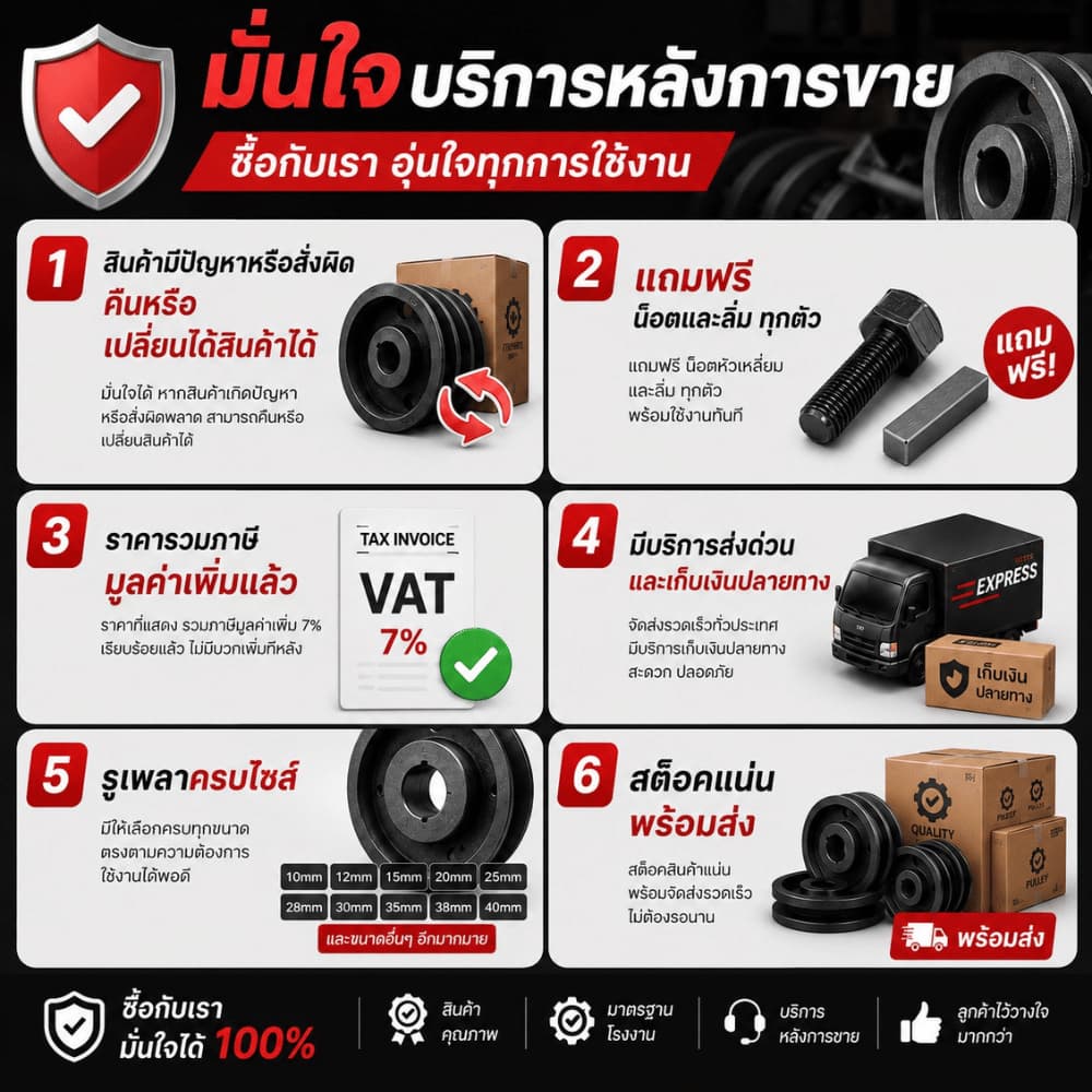 มูเล่ 4นิ้ว 1ร่องA/B มูเล่สายพาน ฟรีลิ่ม+น็อต Pulley มาตรฐาน30ปี VKมู่เล่ของแท้ รูปที่ 2