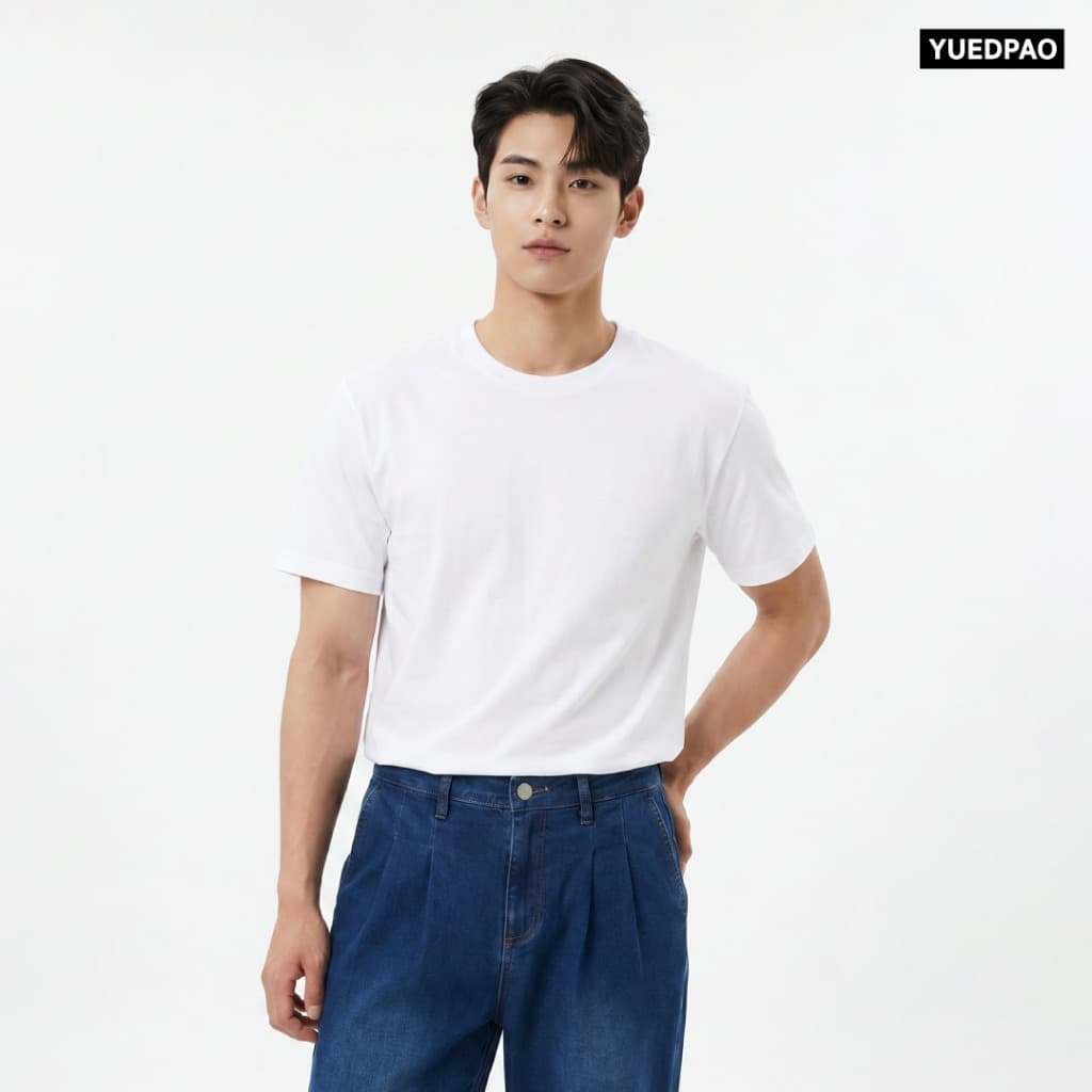 Yuedpao Ultrasoft Non-Iron - Round Neck สี White เสื้อยืดคอกลม สีขาว ผ้านุ่ม ใส่สบาย ไม่ย้วย ยับยาก ไม่ต้องรีด รูปที่ 6