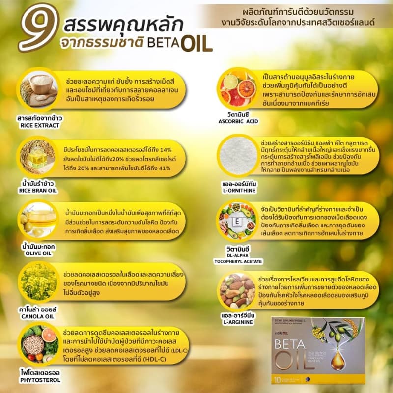 ซื้อ 1 แถม 1 Beta Oil เบต้าออยล์ ลดไขมันในเลือด ลดคอเลสเตอรอล บำรุงหัวใจ ดูแลหลอดเลือด ระบบไหลเวียนโลหิต รูปที่ 7