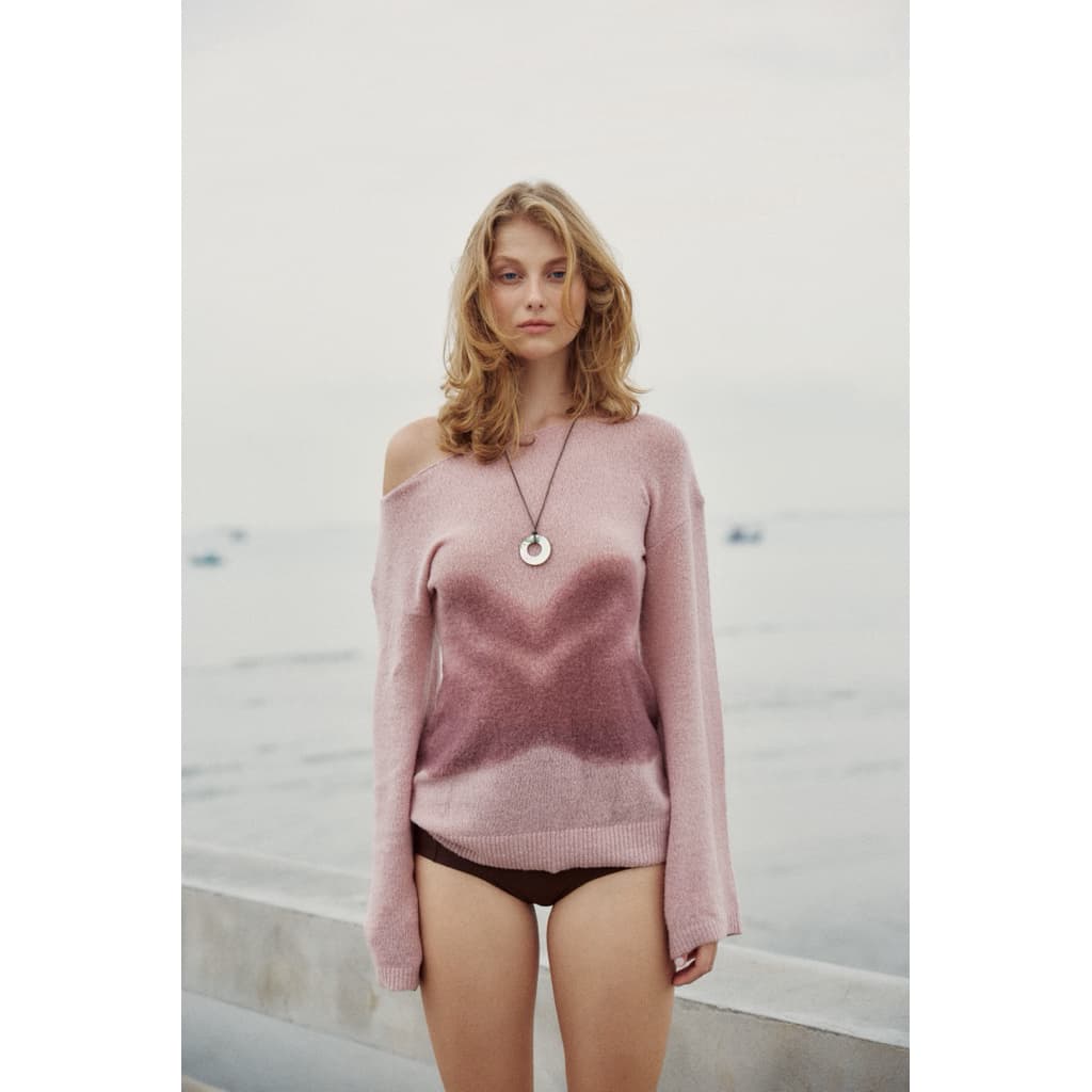 Lily Flower & Swan Knitted Sweater เสื้อไหมพรม รูปที่ 1