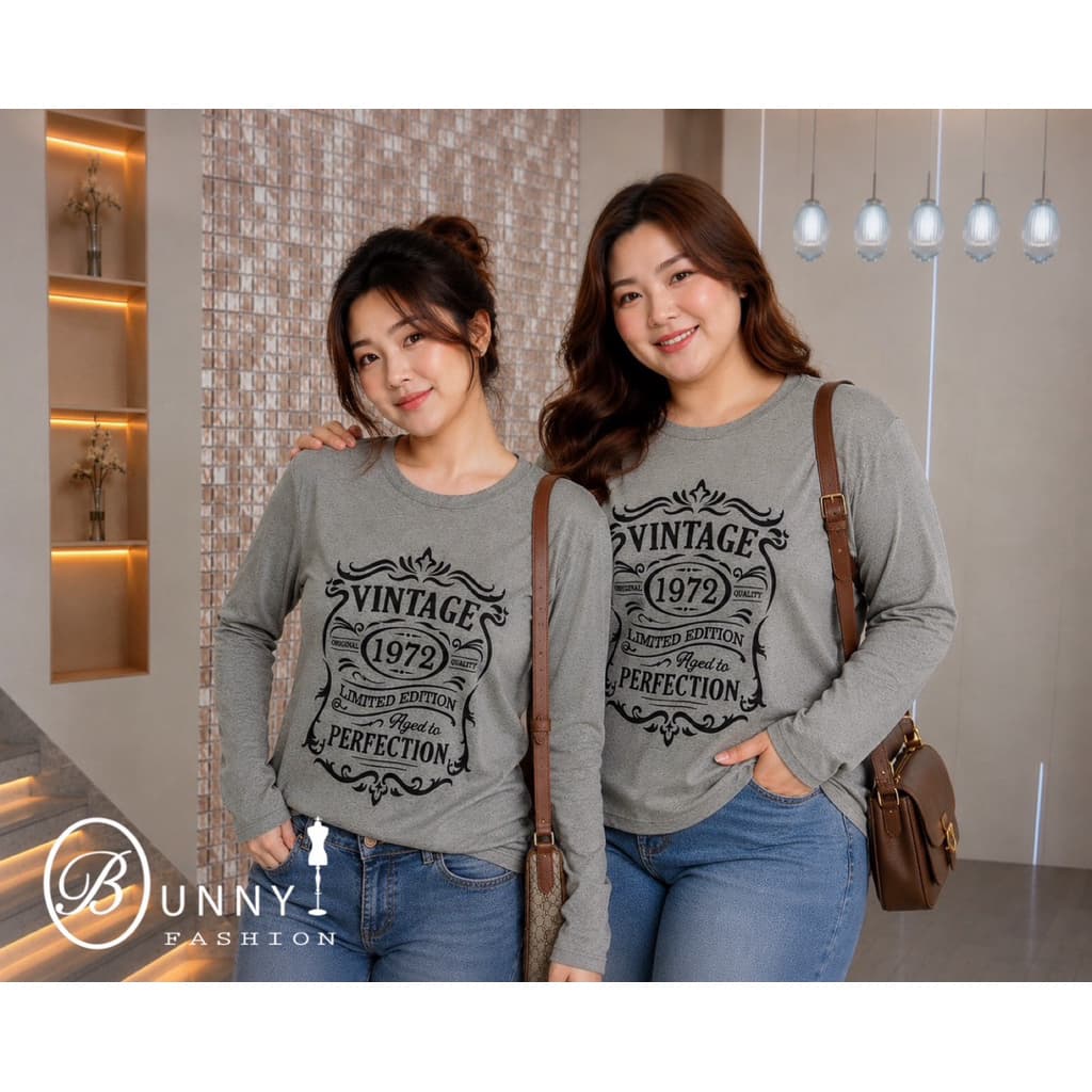 A229 BunnyFashion เสื้อสลาฟแขนยาว ผ้าบาง มี2 ไซส์ รูปที่ 6