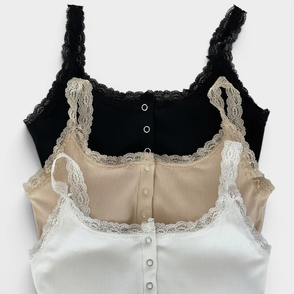 Atipashop - Lace Angel Tank เสื้อกล้ามฟองน้ำ ดีเทลลูกไม้ รูปที่ 5