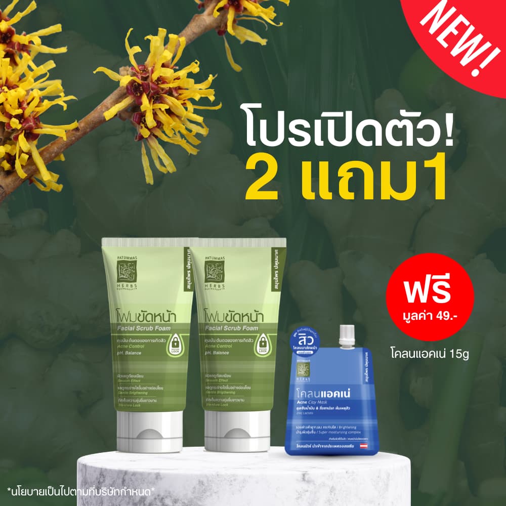 สมุนไพรปทุมมาศ โฟมขัดหน้าสูตรคุมมัน 2in1 สครับ แอนด์ วอช 30g รอยดำสิว หมองคล้ำ รูขุมขนกว้าง รูปที่ 6