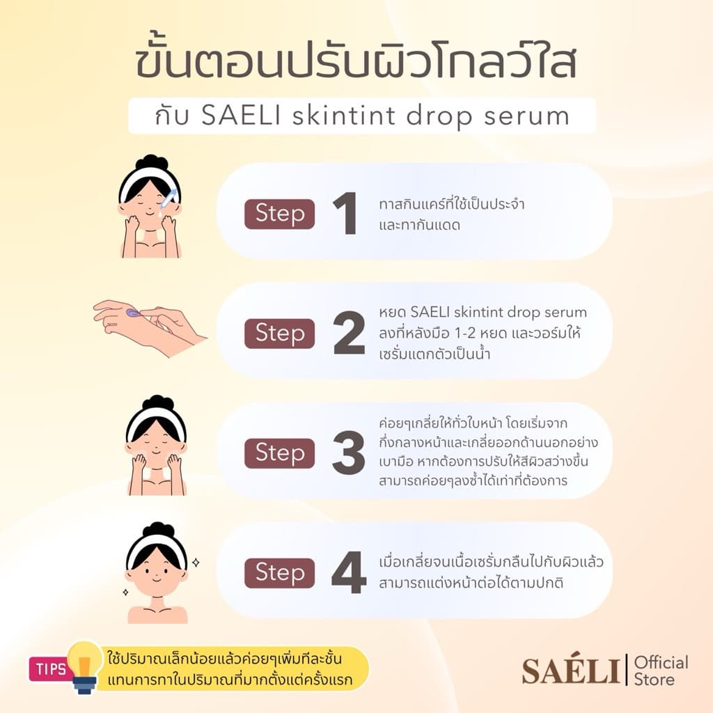 SAELI Skintint Drop Tone up Serum No.02 Violet Glow ไฮบริด โทนอัพเซรั่ม ผิวใสละมุน+บำรุง สำหรับคนเป็นสิวผิวแพ้ง่าย รูปที่ 5