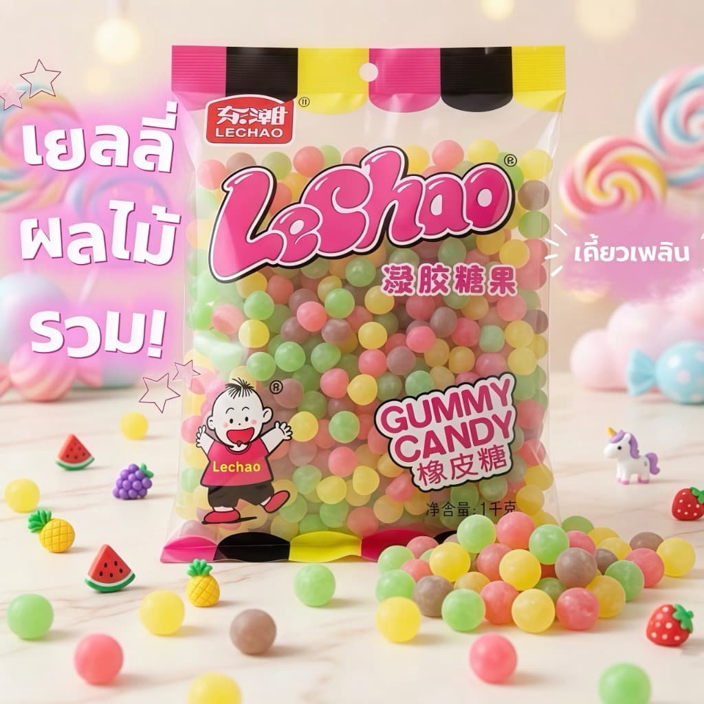 เยลลี่ผลไม้รวม Lechao ขนมเยลลี่เคี้ยวเพลิน กลิ่นหอม รสชาติฟินสุดๆ สายขนมต้องมีติดบ้าน รูปที่ 1