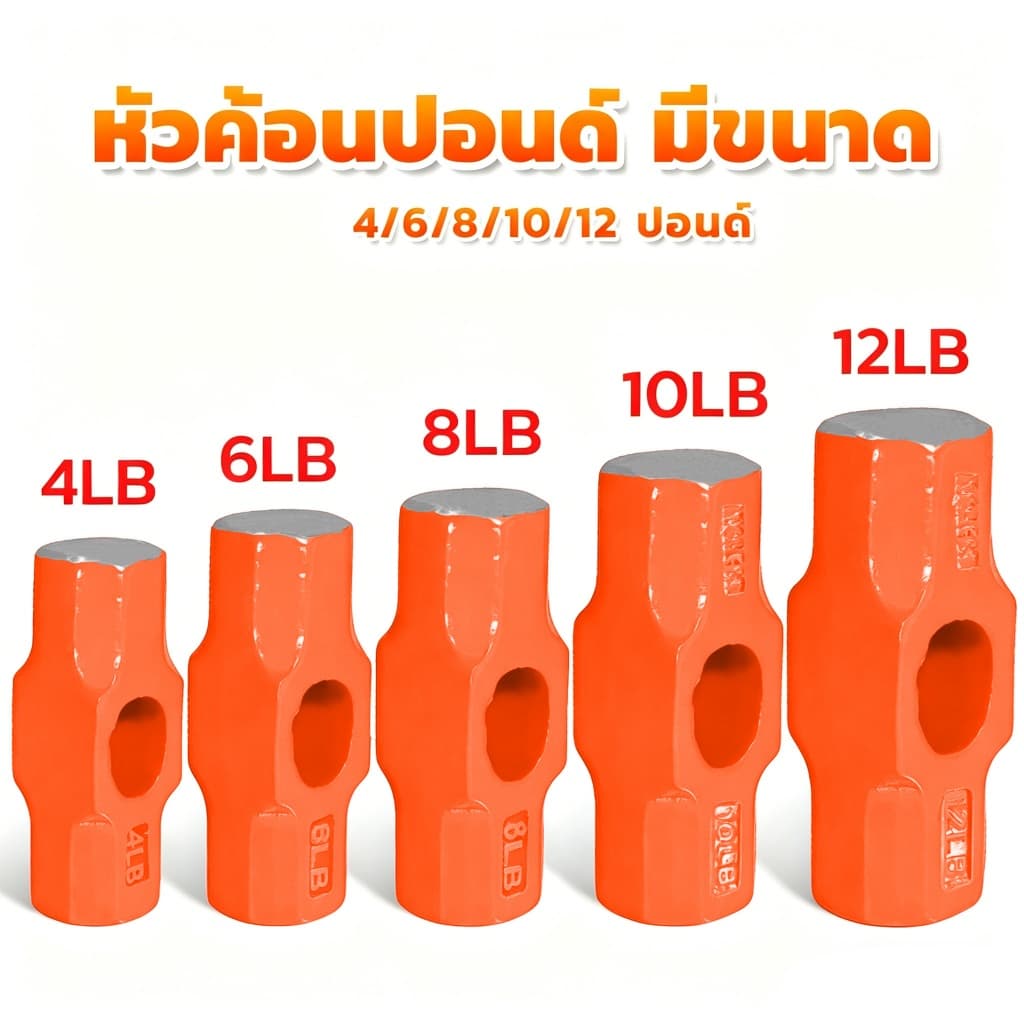 Autoview หัวค้อน น้ำหนัก4/6/8/10/12 ปอนด์ รูปที่ 6
