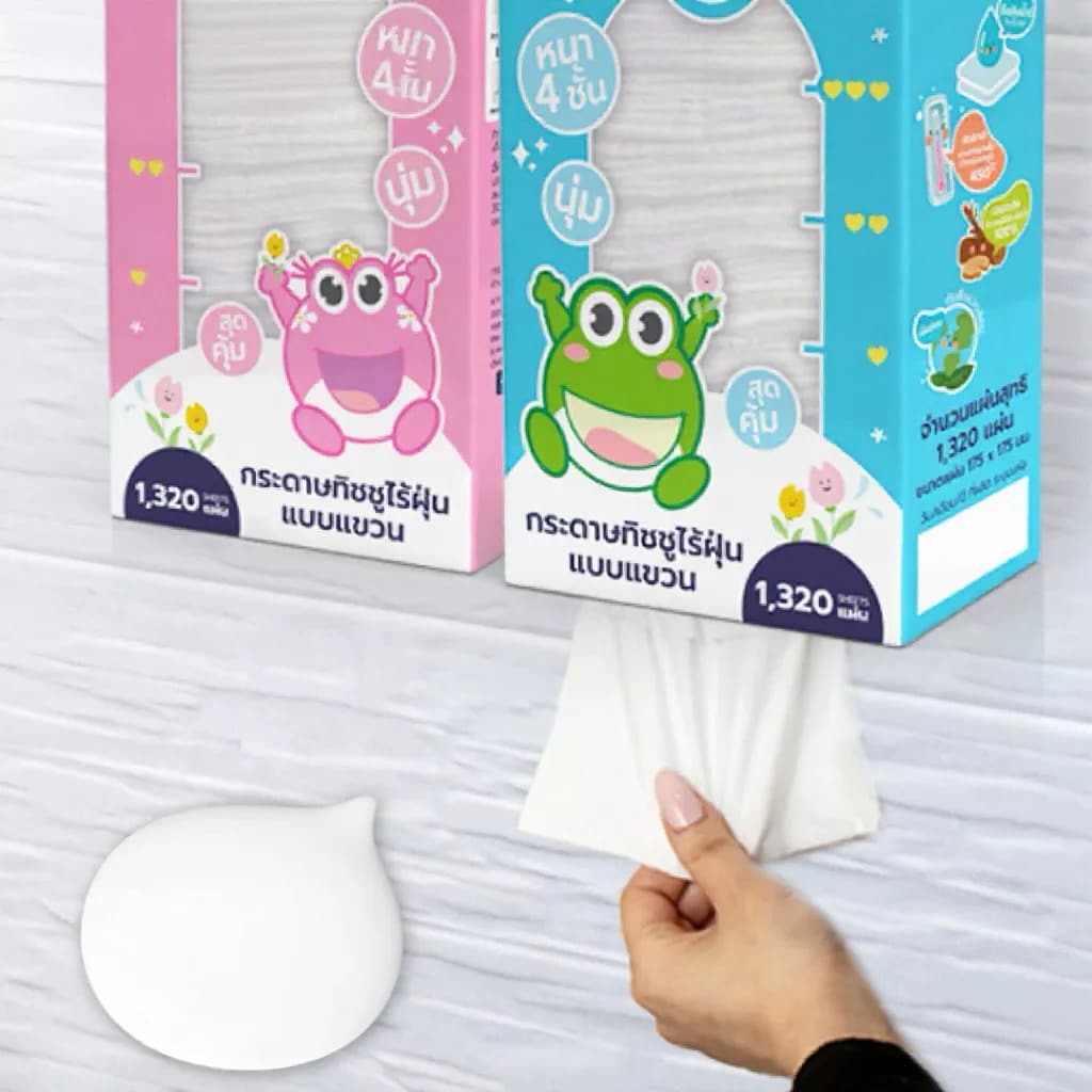 ทิชชู่แขวน Vivy 1320 แผ่น หนา 4 ชั้น ไร้ฝุ่น สัมผัสนุ่ม อ่อนโยน กระดาษทิชชู่แบบดึง แพ็คใหญ่สุดคุ้ม เช็ดหน้าได้ รูปที่ 2