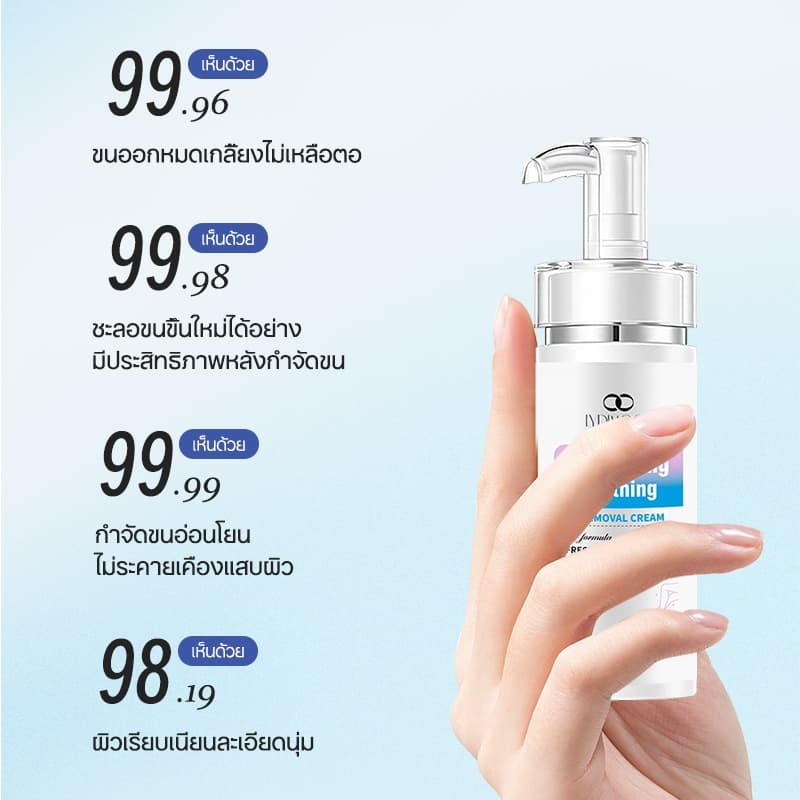 ครีมกำจัดขนอ่อนโยน ครีมกำจัดขนขาหนีบ ครีมกำจัดขนผิวแพ้ง่าย อ่อนโยน ไม่ดำ ไม่แดง ชะลอการงอกใหม่ กดใช้ ใช้ได้ทุกส่วน 100g รูปที่ 7