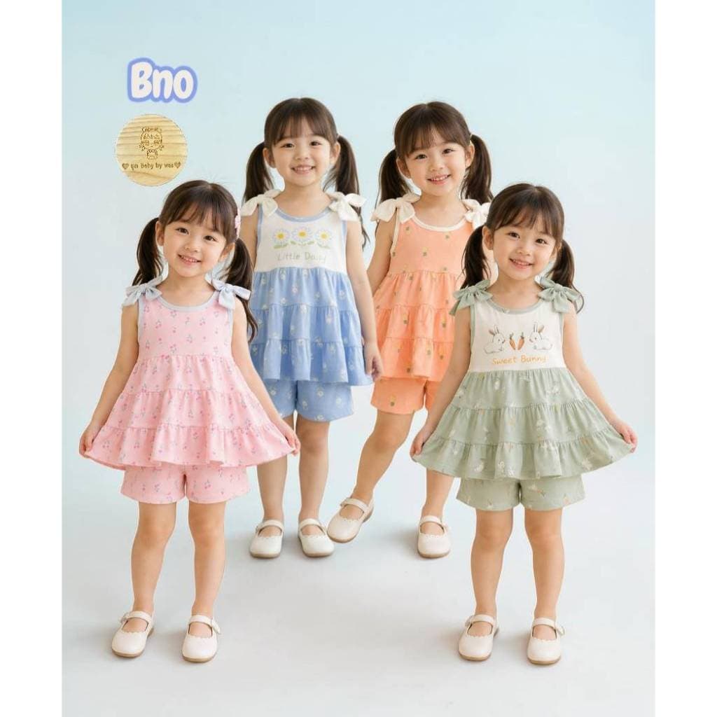 Bno ชุดเซตเด็กผู้หญิง แนวซัมเมอร์ 1-5 ขวบ รูปที่ 1