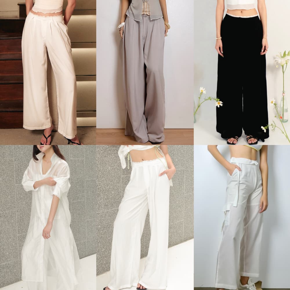 Try_yorata | Baggy trouser,Tencel coat,Fisherman กางเกงขอบเอวลูกไม้ ใส่สบายไม่ร้อน ชุดเที่ยวคาเฟ่ติดแกลม รูปที่ 1
