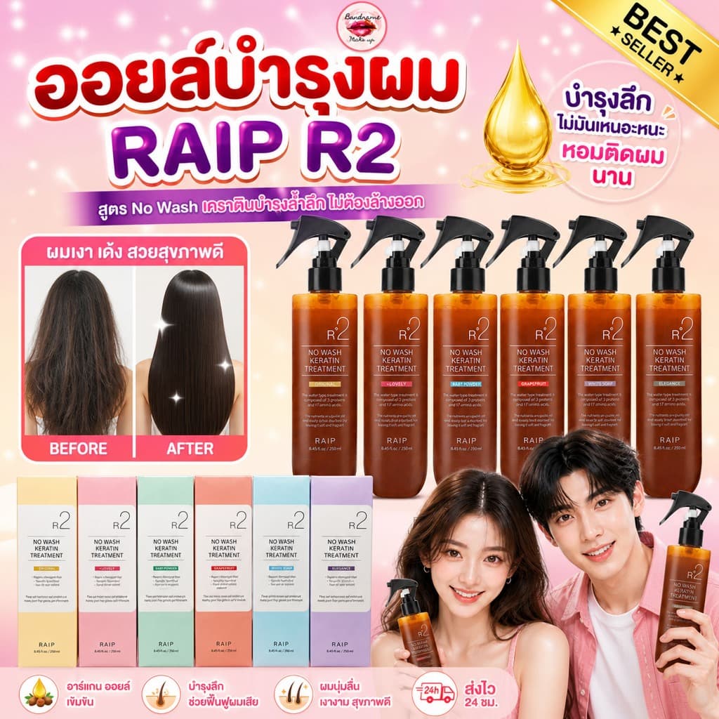 RAIP R2 No Wash Keratin Treatment 250ml ทรีตเมนต์ผมเคราติน ผมนุ่มลื่น ไม่ชี้ฟู รูปที่ 1