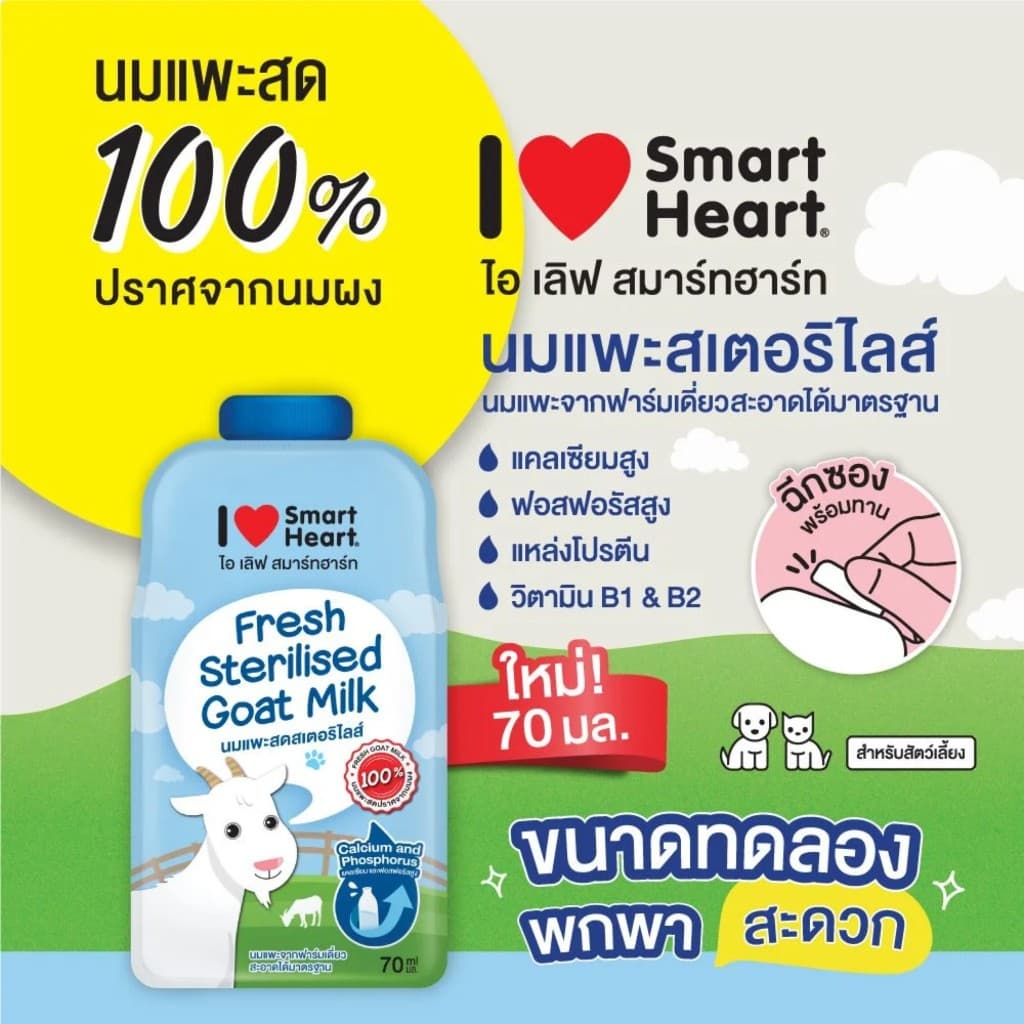 *ยกลัง48ซอง*70ml.* นมแพะ I Love Smart Heart รูปที่ 4