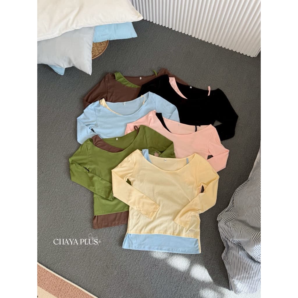 เสื้อสาวอวบอ้วนแขนยาวแต่งเลเยอร์สลับสี ดีไซน์อะไหล่เอว สาวเซ็กซี่ สาวเท่ รูปที่ 9