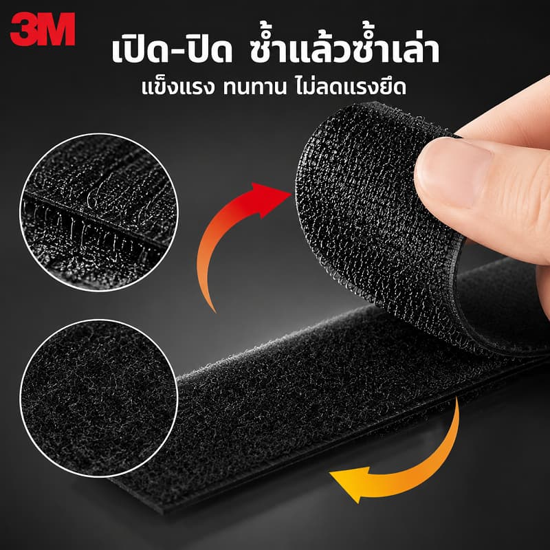 ในไทย ตีนตุ๊กแก ตีนตุ๊กแกแบบมีกาว 3M ขน+หนาม มีกาวทั้งสองเส้น ตีนตุ๊กแกมีกาว ติดหน้าต่าง ติดกรอบรูป รูปที่ 8