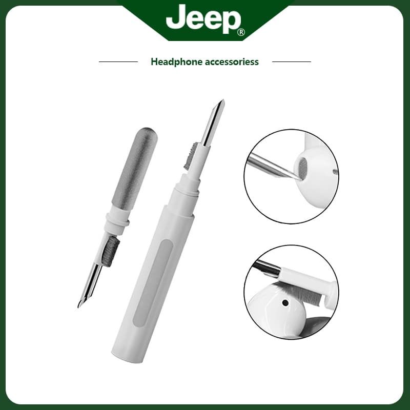 Jeep แปรงทำความสะอาดหูฟังแบบ 3 in 1 ขนแปรงนุ่ม / อุปกรณ์ทำความสะอาดเคสชาร์จ