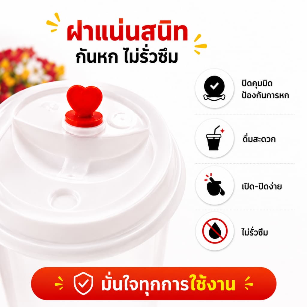 CPP - เเก้ว PP Slim สีใส/ขุ่น แก้วน้ำ แก้วพลาสติก สำหรับร้านชานม ร้านชาไข่มุก รูปที่ 5