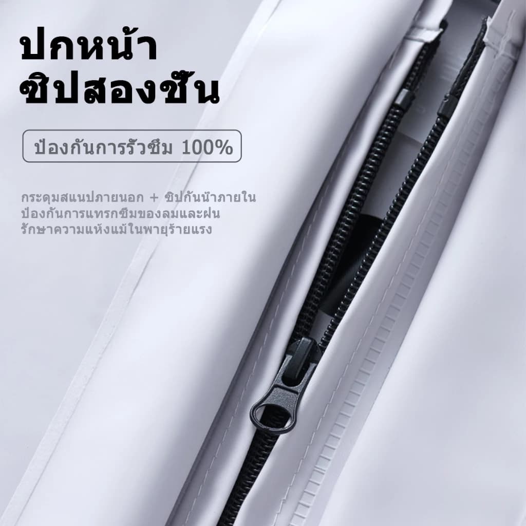 กันน้ำฝนได้อย่างง่ายดายชุดกันฝน ปกเสื้อกันน้ำ 3 ชั้น สบายและระบายอากาศได้ดี รูปที่ 5