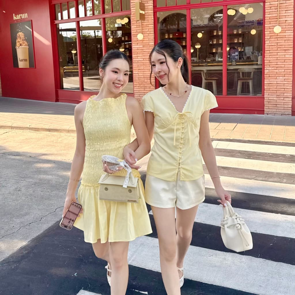 3pcs.basket Soufflé Dress เดรสสั้น รูปที่ 7