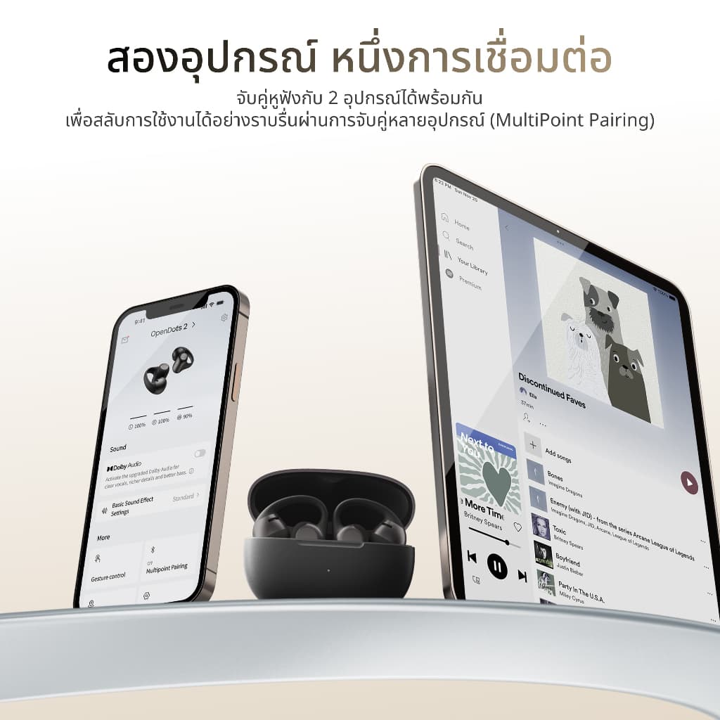 Shokz OPENDOTS 2 หูฟังไร้สาย Open-Ear Clip-On Design ระบบเสียง Dolby Audio Dual Dirver รูปที่ 6