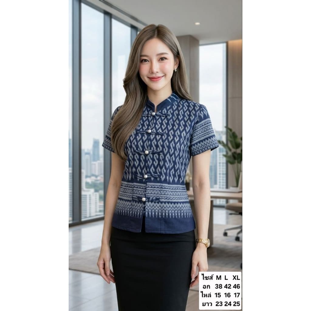 เสื้อคอจีนผ้าฝ้ายเชียงใหม่ รูปที่ 8