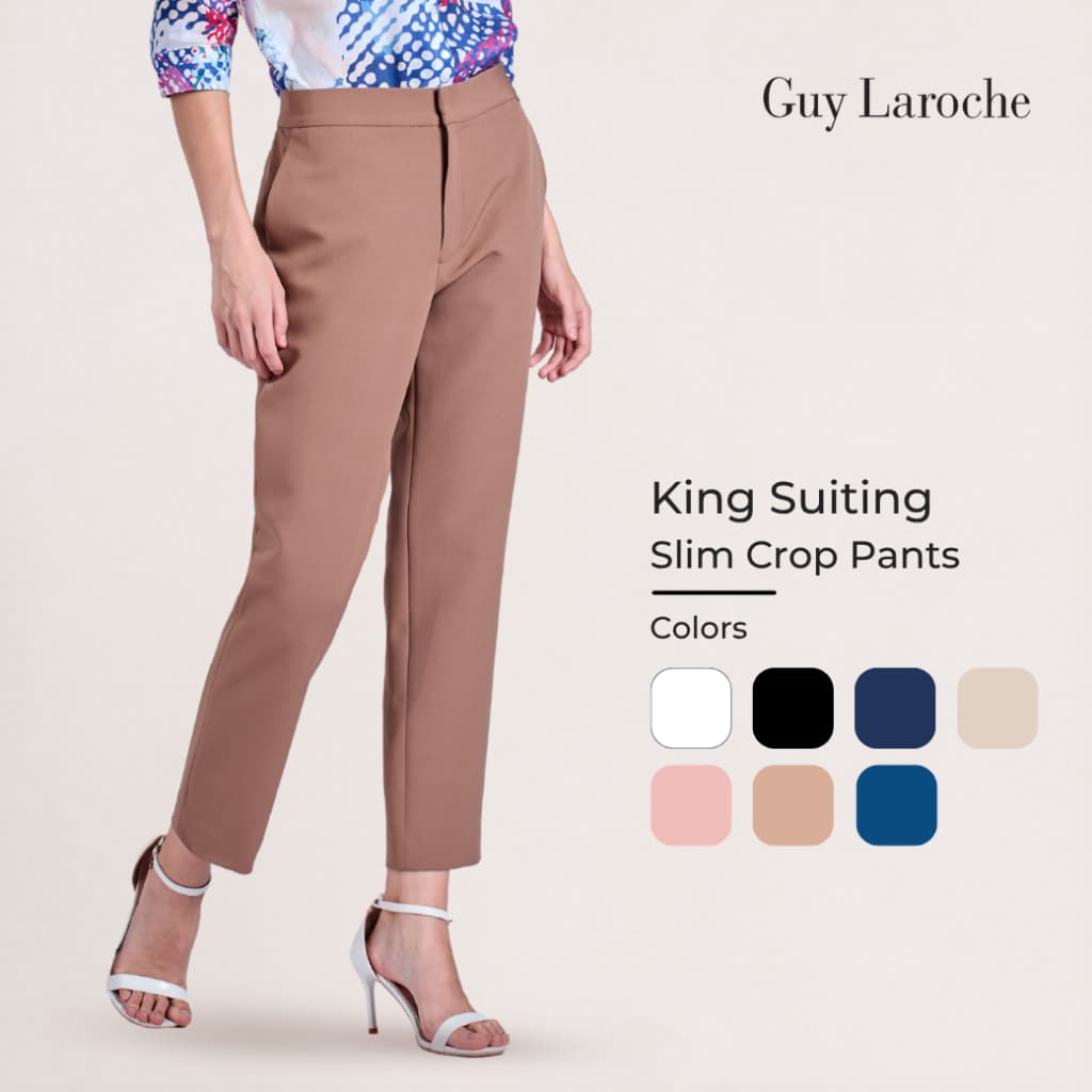 Guy Laroche กางเกงทำงานผู้หญิง ขายาว ทรงสลิม คิง สูทติ้ง รูปที่ 1
