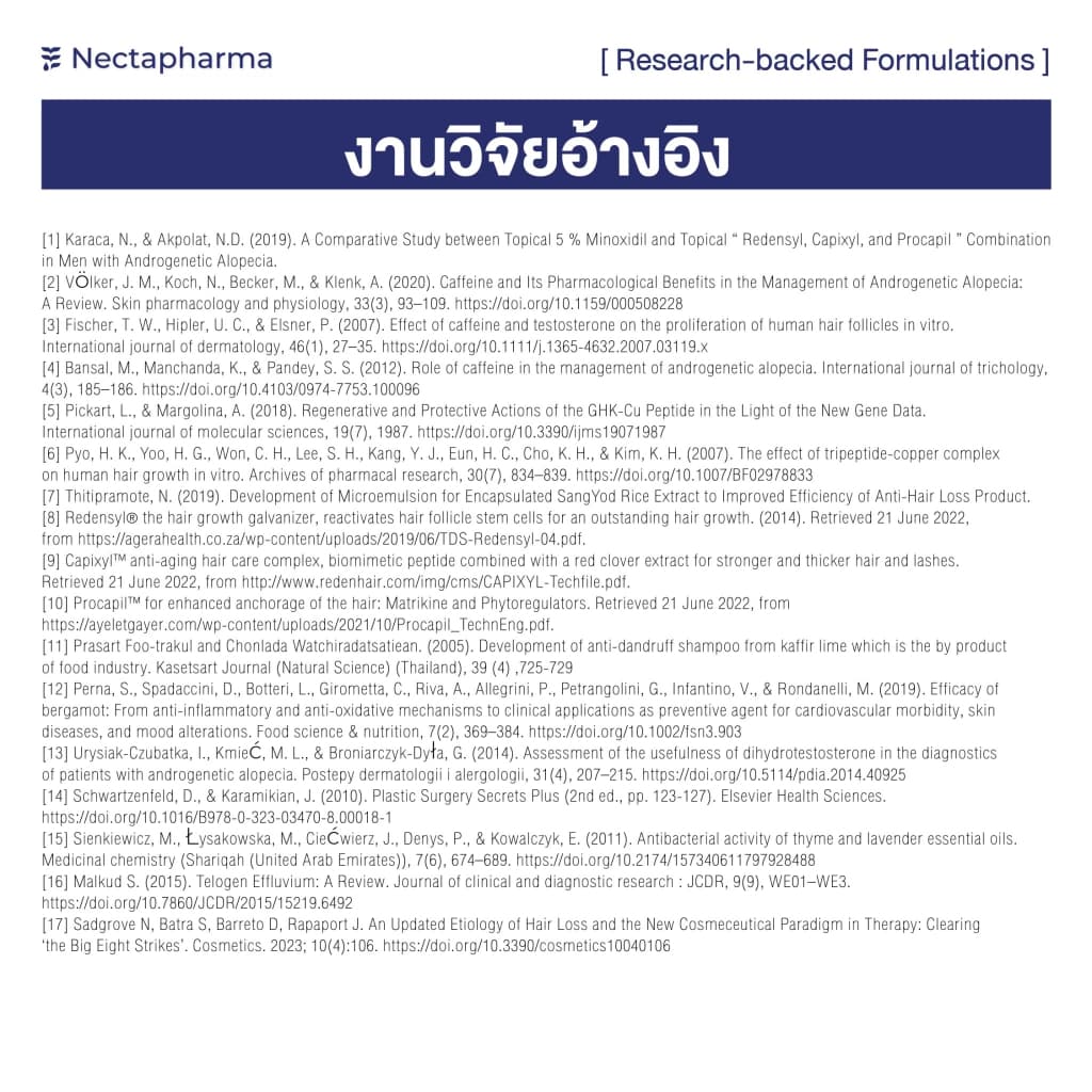 Intensive Hair Serum เซรั่มลดผมร่วง ผมบาง เพิ่มผมใหม่ จาก Nectapharma ใส่ Redensyl Procapil Capixyl รูปที่ 9