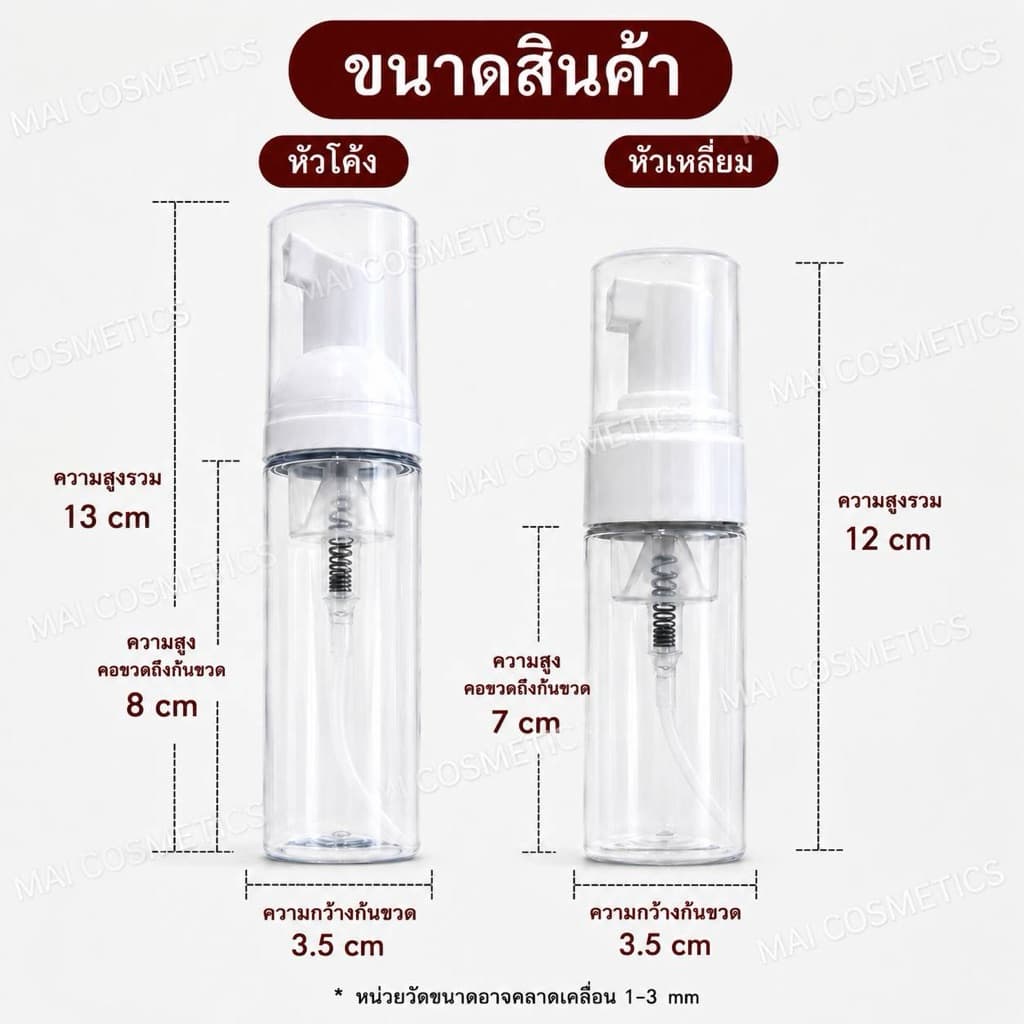 * * ขวดปั๊มโฟม 60 ml มีหัวปั๊มให้เลือก2แบบ ขวดปั๊มมูส ขวด PET แบบใส รูปที่ 4