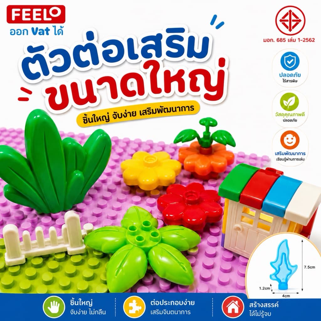 FEELO Accessories 2 อุปกรณ์เสริม ของเล่นตัวต่อ สำหรับแต่งสวน และโครงสร้างบ้าน รูปที่ 1