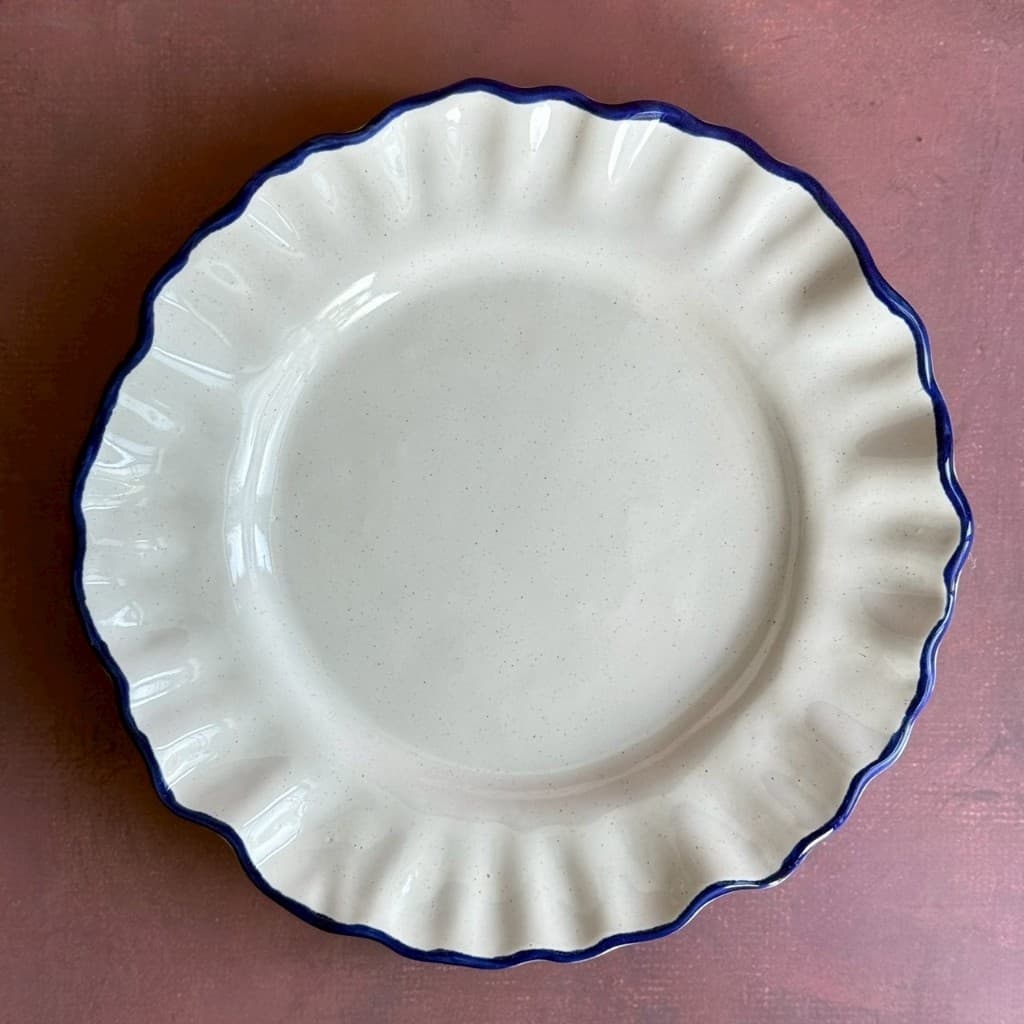 จานเซรามิค จานแบ่ง จานขอบหยัก ขนาด 8.25 นิ้ว Side Plate Ceramic *อ่านคำอธิบายก่อนสั่งซื้อ* เข้าไมโครเวฟได้ - AT1CERAMIC รูปที่ 5