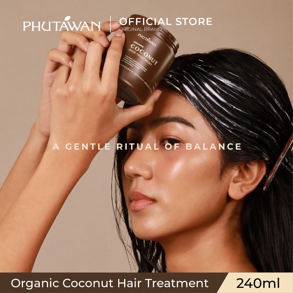 ภูตะวัน ออแกนิค โคโค่นัท แฮร์ ทรีทเม้นต์ Phutawan Organic Coconut Hair Treatment 240 g รูปที่ 4