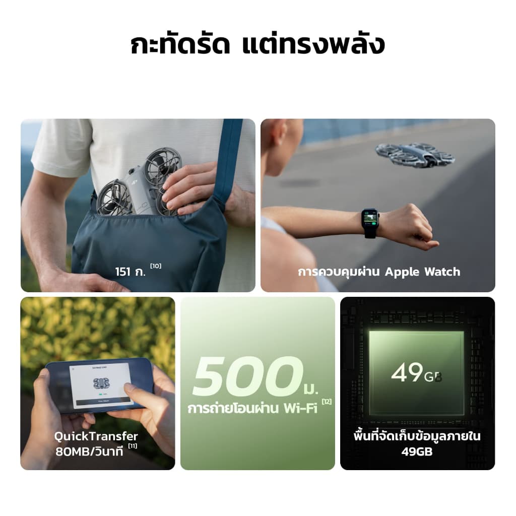 DJI - NEO 2 - Camera Drone | โดรนไซส์มินิ | สั่งการด้วยท่าทาง | มีเซนเซอร์ป้องกัน | น้ำหนัก รูปที่ 7
