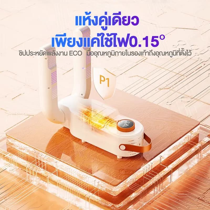 รับประกัน 10 ปี เครื่องอบรองเท้า ฆ่าเชื้อโรค 99.99% กำจัดกลิ่น Shoes Dryer พับได้ แห้งเร็ว เครื่องเป่ารองเท้า รูปที่ 5