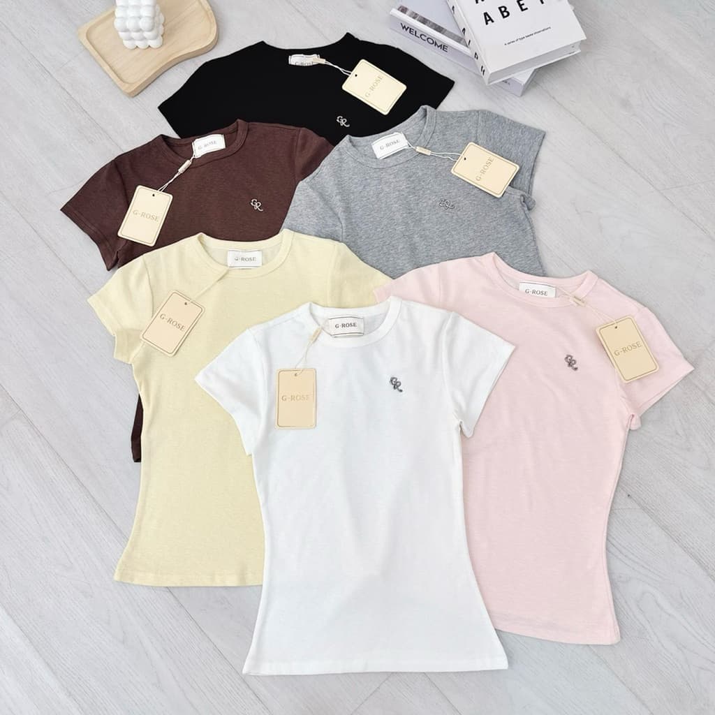 G-rose เสื้อยืดสีพื้น แต่งอะไหล่เงิน รูปที่ 9
