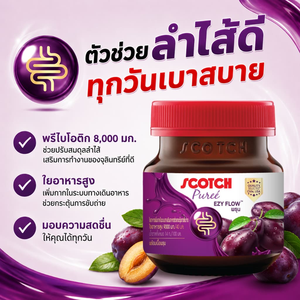 Scotch สก๊อต เพียวเร่ พรุนสกัดเข้มข้น สูตรใหม่เพิ่มยังเบอร์รี่ 40 มล. จำนวน 2 แพ็ก รูปที่ 2