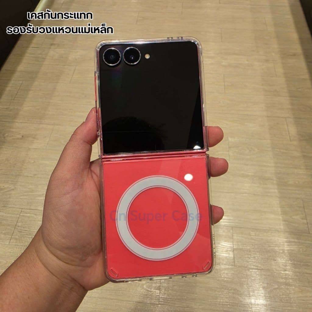 เคส Samsung Z Flip 7/Flip7/Flip 7/Z Flip 6/Z Flip 5/Flip6/Flip5 เคสขอบยาง TPU รองรับวงแหวนแม่เหล็ก รูปที่ 1