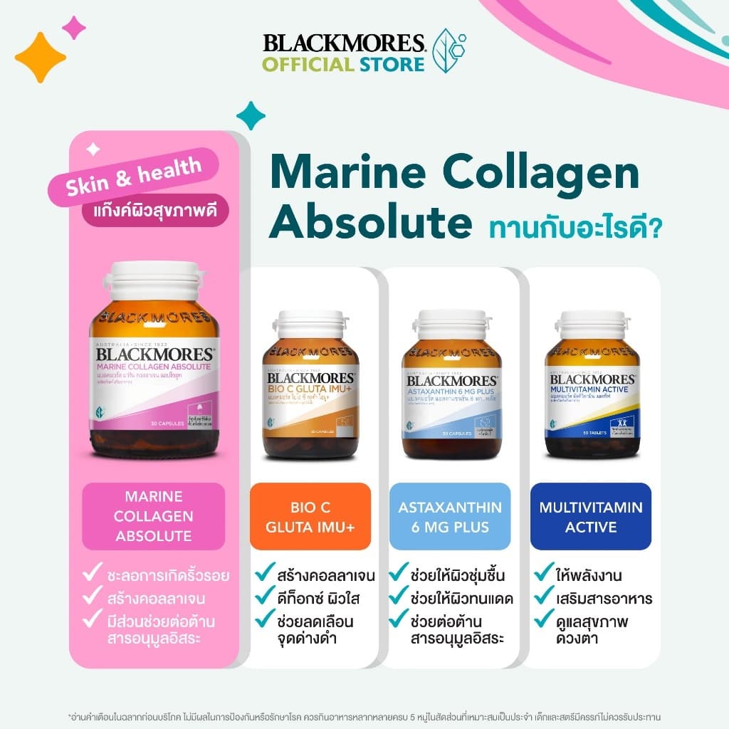Blackmores Marine Collagen Absolute แบลคมอร์ส มารีน คอลลาเจน แอปโซลูท รูปที่ 6