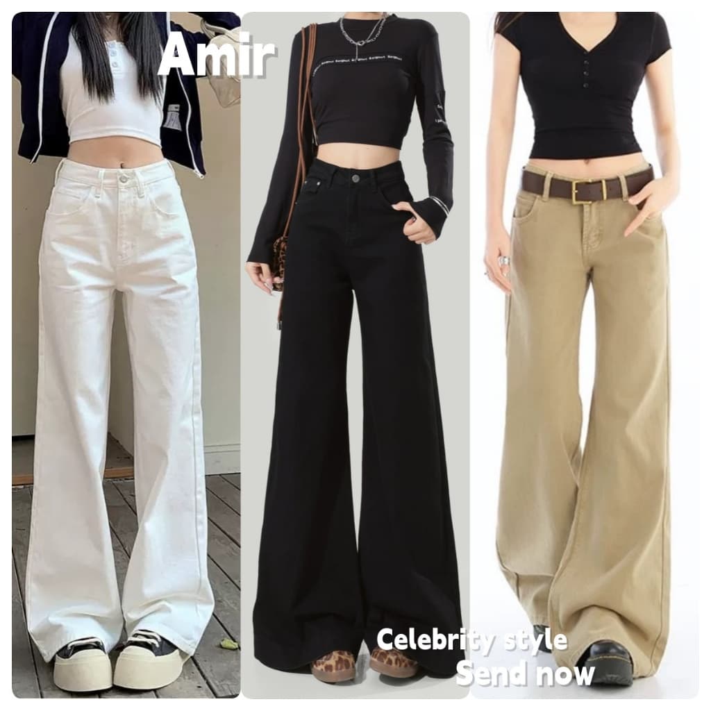 กางเกงลำลองผู้หญิง ใส่สบายและใช้งานได้หลากหลาย ทรงสลิม ขาตรง ดีไซน์กระดุม รูปที่ 1