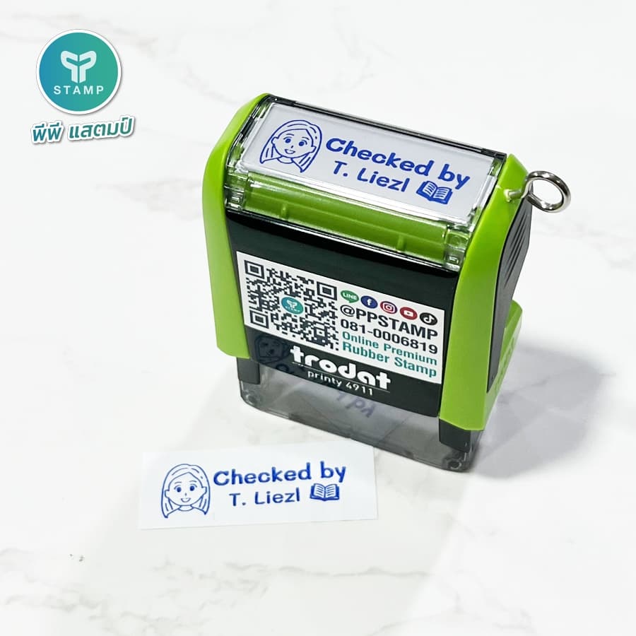 ตรายางหมึกในตัว รุ่น TR-4911 ขนาด 3.8 x 1.4 cm. (**กรุณาทักแชทก่อนสั่งซื้อ**เลือกสีบอดี้ในแชท**) รูปที่ 6