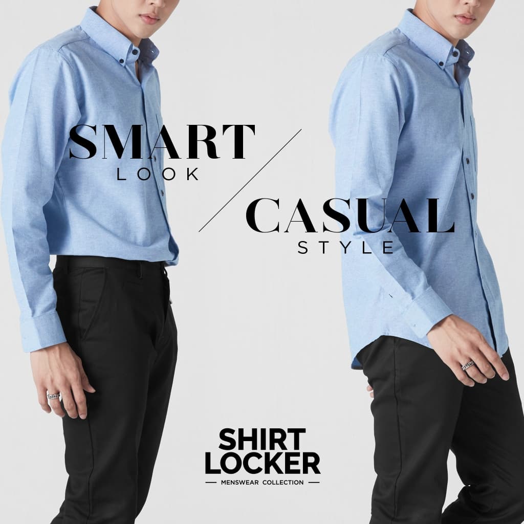 SHIRT LOCKER เสื้อเชิ้ตแขนยาว ทรงสลิม มีหน้าร้าน ตรงปก เนื้อผ้า Oxford สีไม่ตก ผ้าไม่หด รูปที่ 8