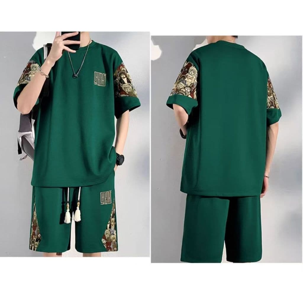 CODไซส์ใหญ่ชุดสูทผู้ชาย เสื้อ+กางเกง ชุดSet2ชิ้น นุ่มลื่น ใส่สบาย ไม่ร้อน ไม่อึดอัด 3 สีใหม่ให้ เหมาะกับฤดูร้อน รูปที่ 1