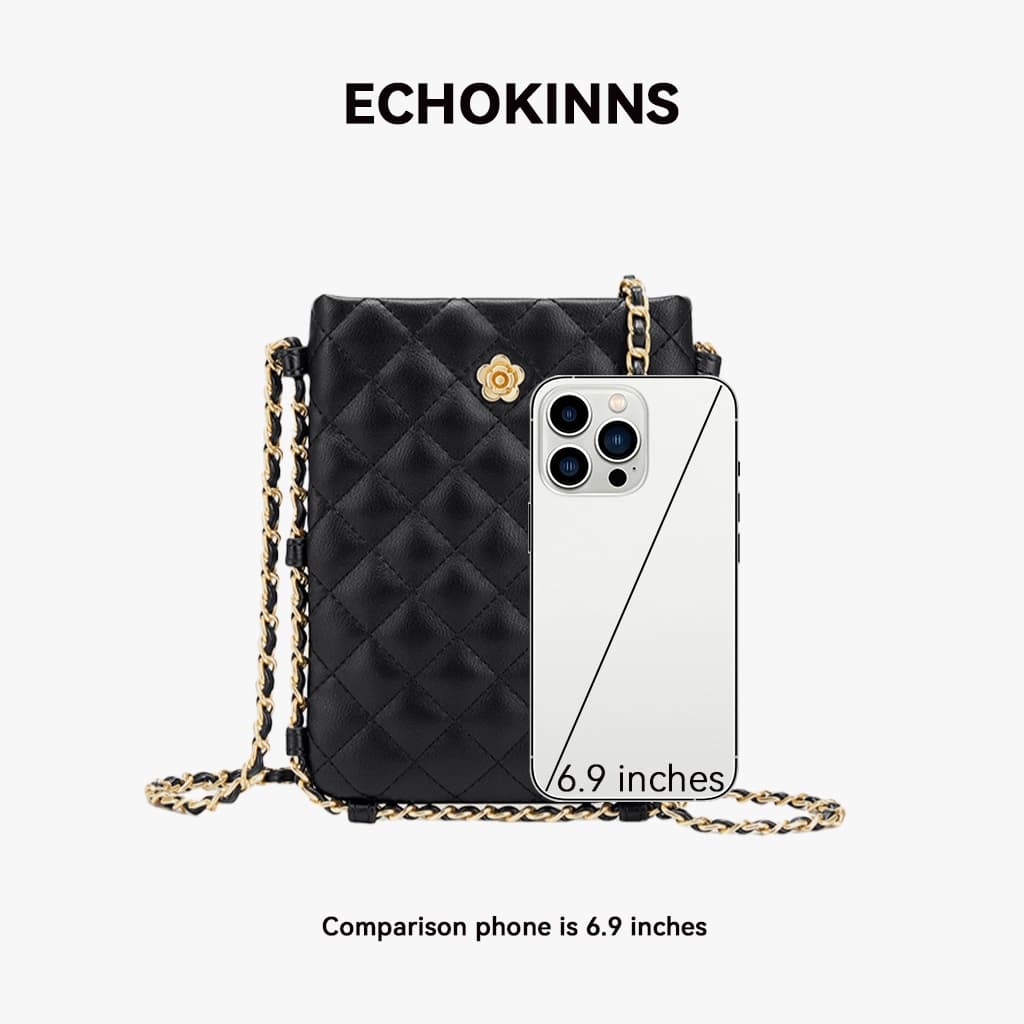 EchoKinns กระเป๋าสะพายข้างผู้หญิง สไตล์เกาหลี พร้อมโซ่ กระเป๋าใส่โทรศัพท์ แฟชั่น กระเป๋าสะพายไหล่ รูปที่ 5