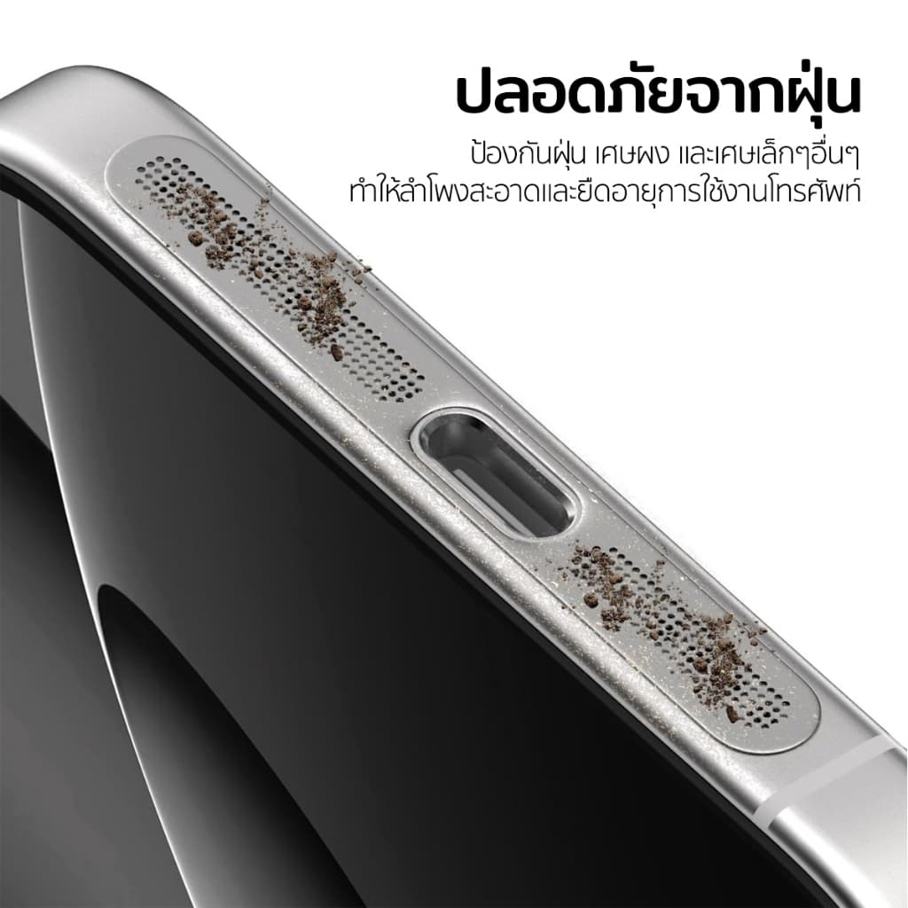 ELELAB ตาข่ายโลหะกันฝุ่นลำโพง ฟิล์มบางเฉียบ ป้องกันรอยขีดข่วน กันน้ำ สำหรับ iPhone 12 Pro Max-17 *ไม่สามารถใช้กับ 17 Pro รูปที่ 5