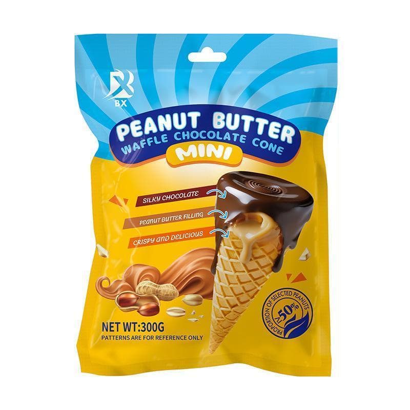 เวเฟอร์โคนกรอบรส Peanut Butter Chocolate หวาน กรอบ อร่อยในทุกคำ ขนาด 300 กรัม รูปที่ 2