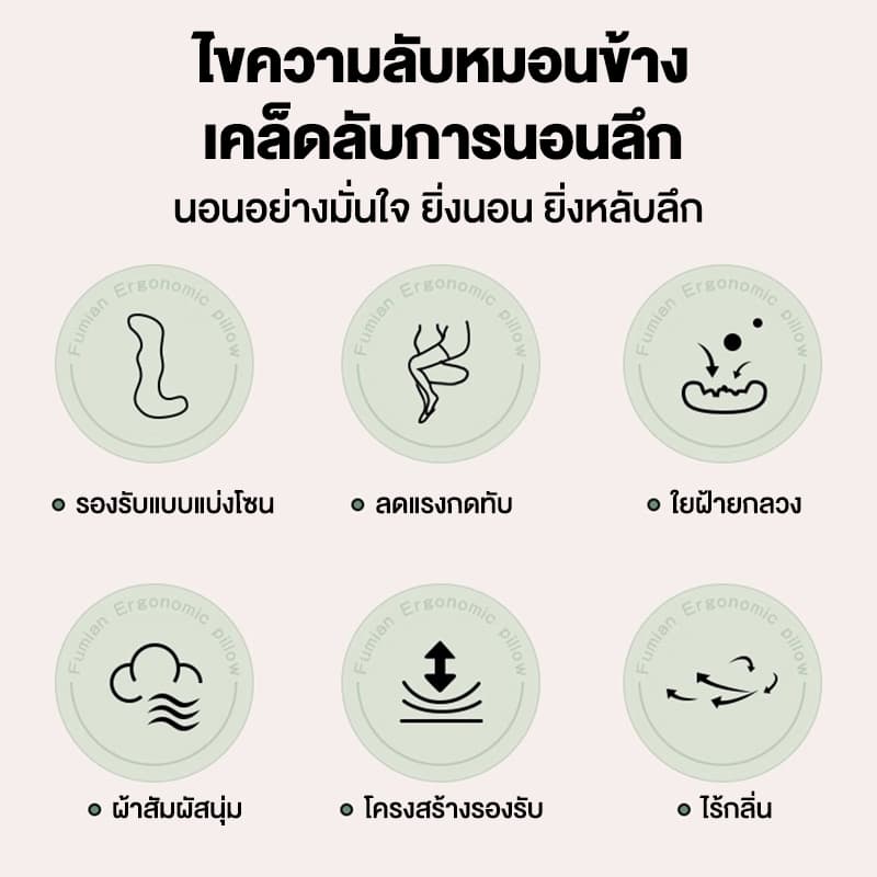 LULUNA หมอนนอนยาว หมอนรูปทรงพิเศษ หมอนขาข้างเตียง หมอนตามหลักสรีรศาสตร์ รูปที่ 7